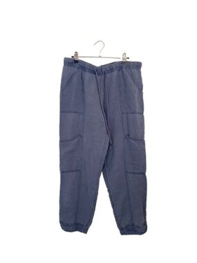 C&C California Slate Blue Elastic-Waist Pull-On Pants - Size L